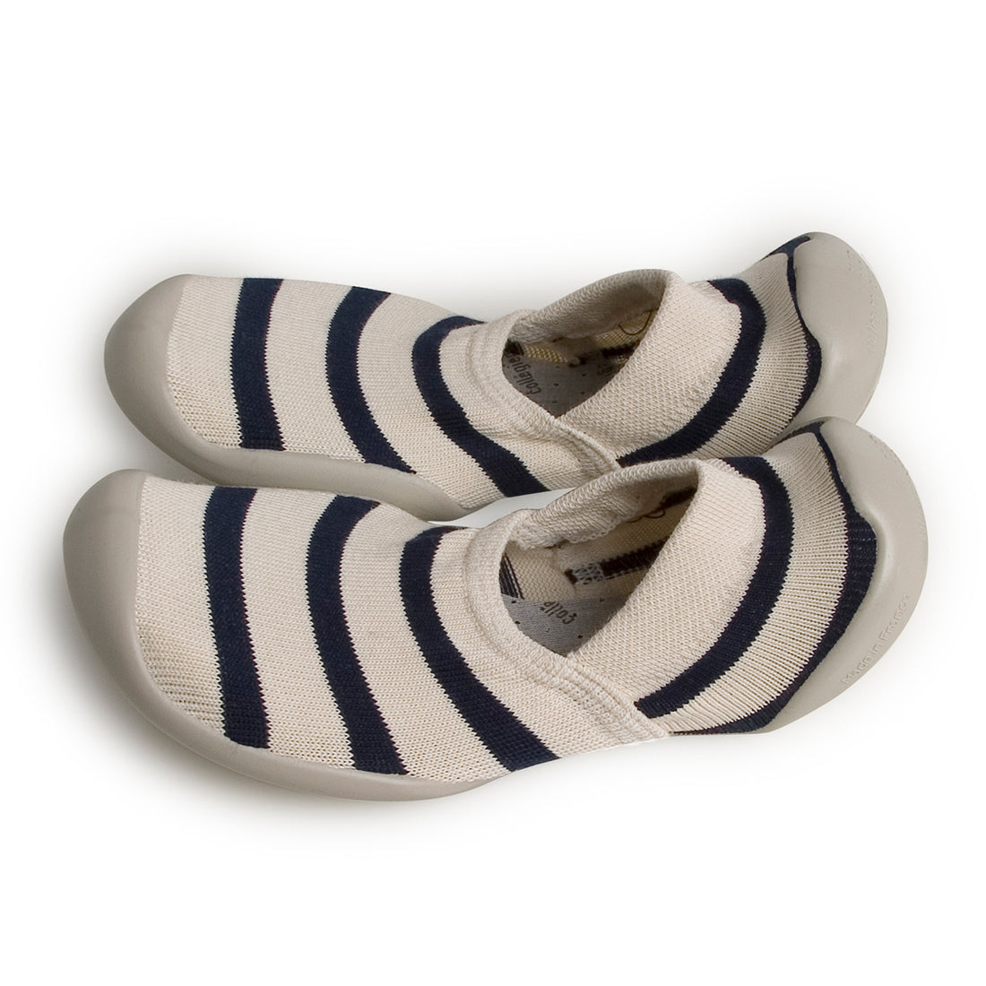 Collegien Cream/Navy Striped Anglet Slippers