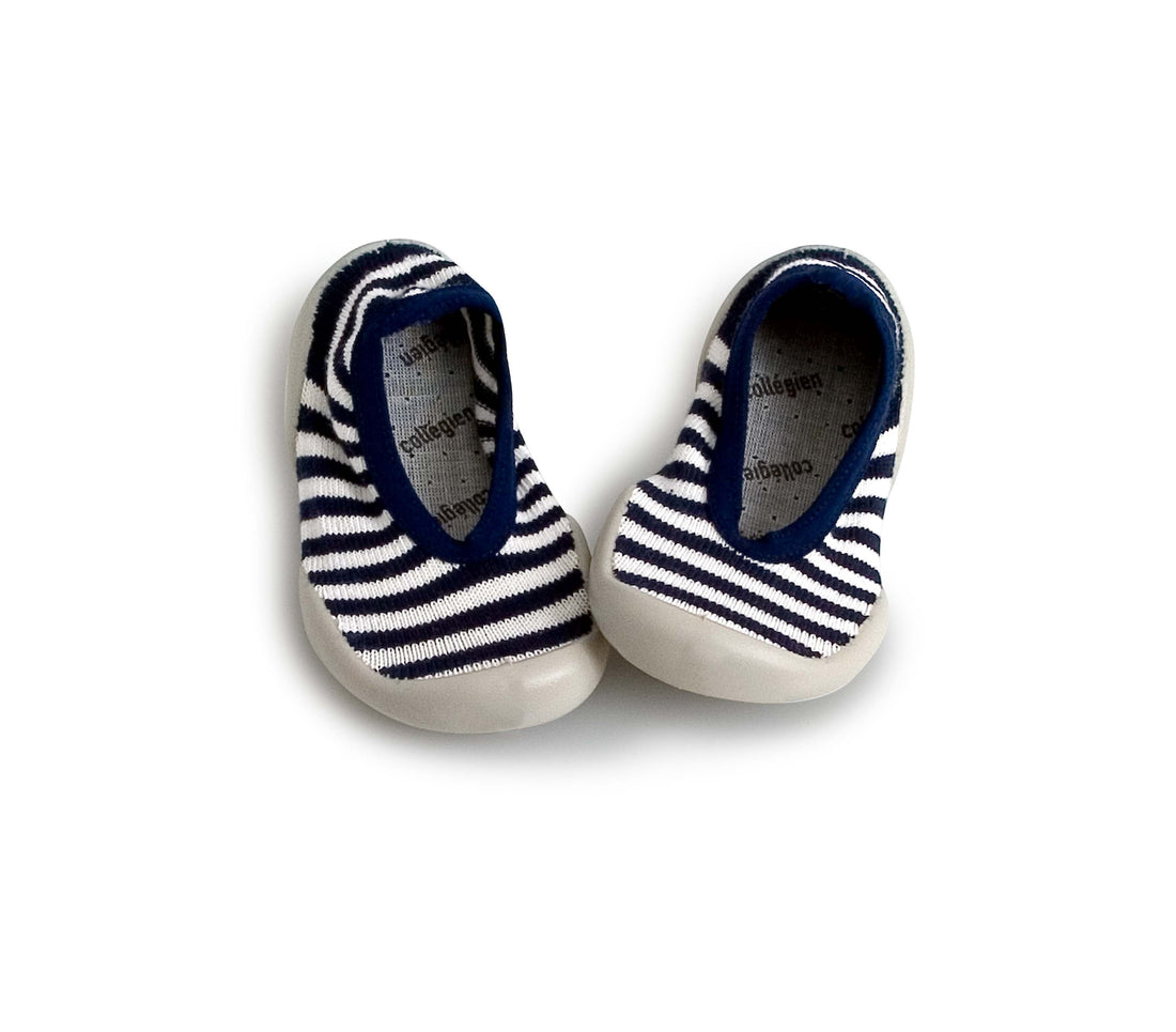 Collegien Navy/White Mariniere Ballerina Slippers