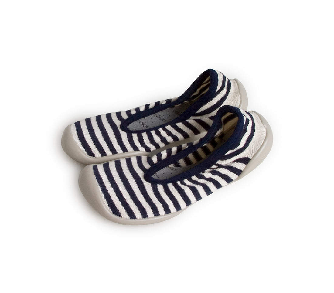 Collegien Navy/White Mariniere Ballerina Slippers