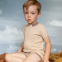 Noma Sand Match Stick Pointelle V Neck 2Pc Set