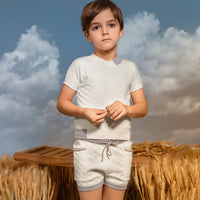 Noma White Match Stick Pointelle V Neck 2Pc Set