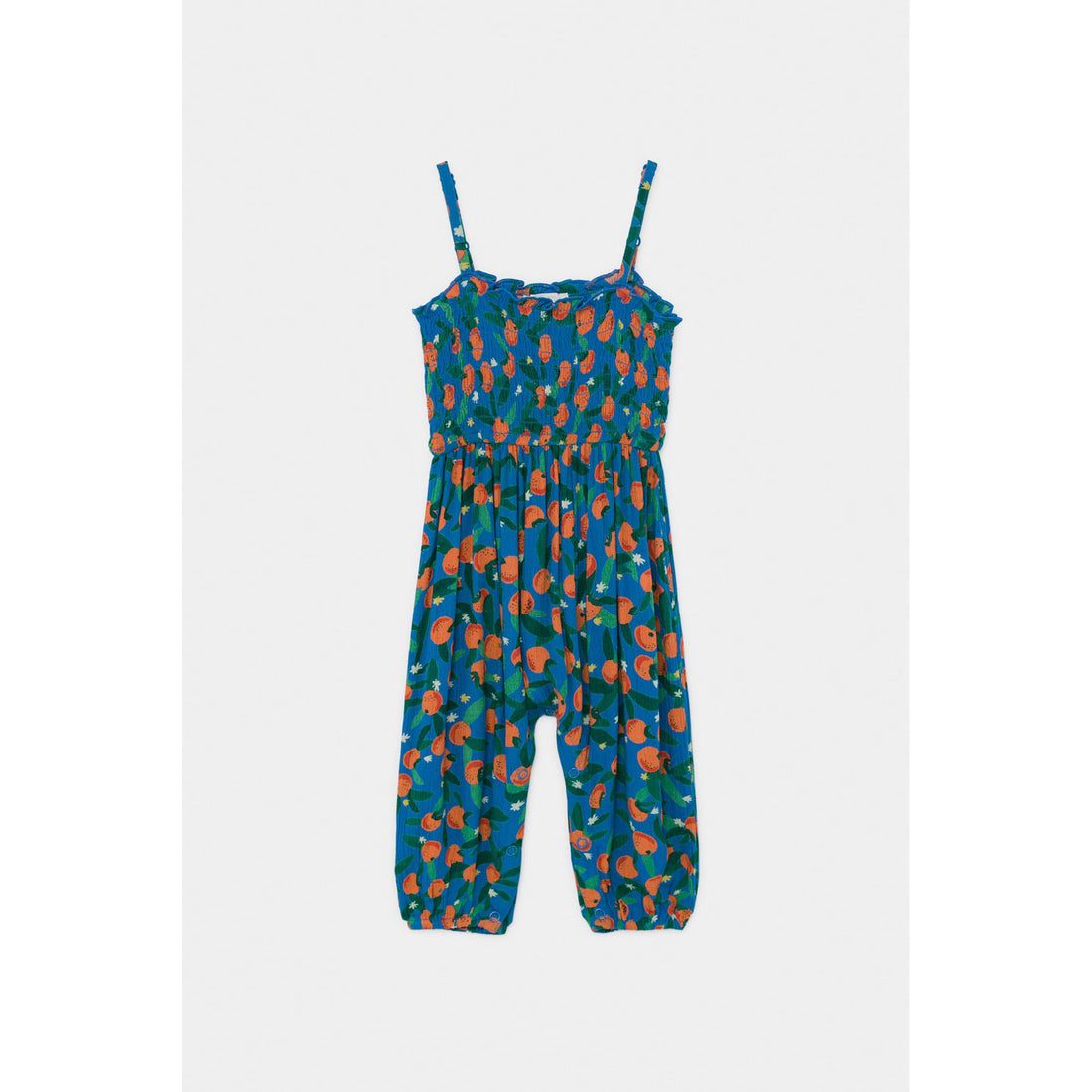 Bobo Choses Oranges Print Smocked Overalls