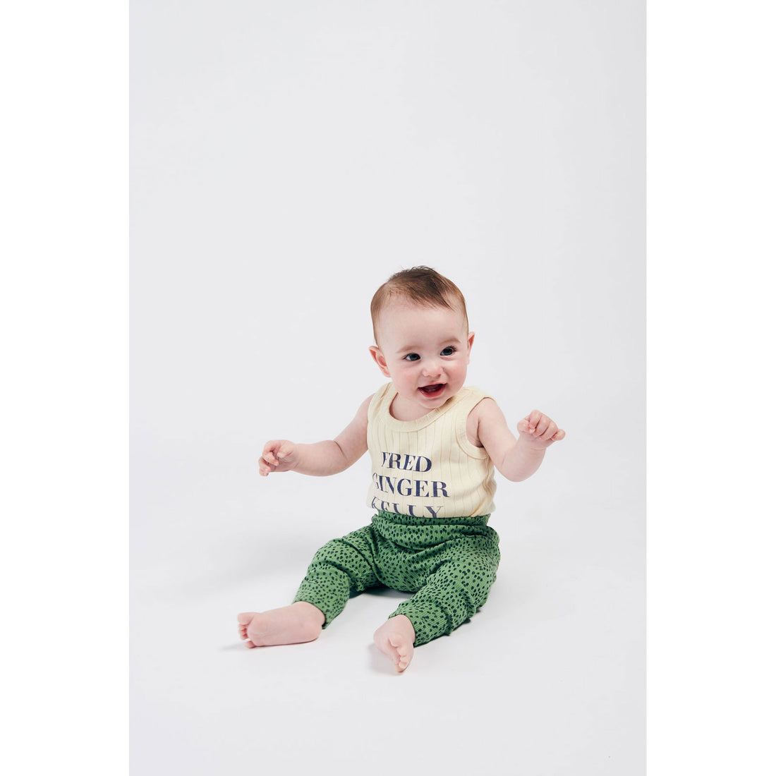 Bobo Choses Green Leopard Baby Leggings