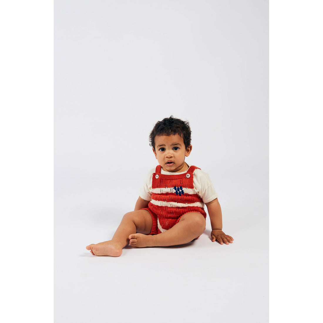Bobo Choses Striped knitted Playsuit