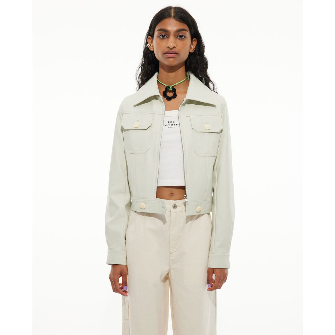 Les Coyotes De Paris Foam Faux-Leather Jacket
