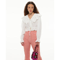 Les Coyotes De Paris Off White Romantic Embroidered Blouse