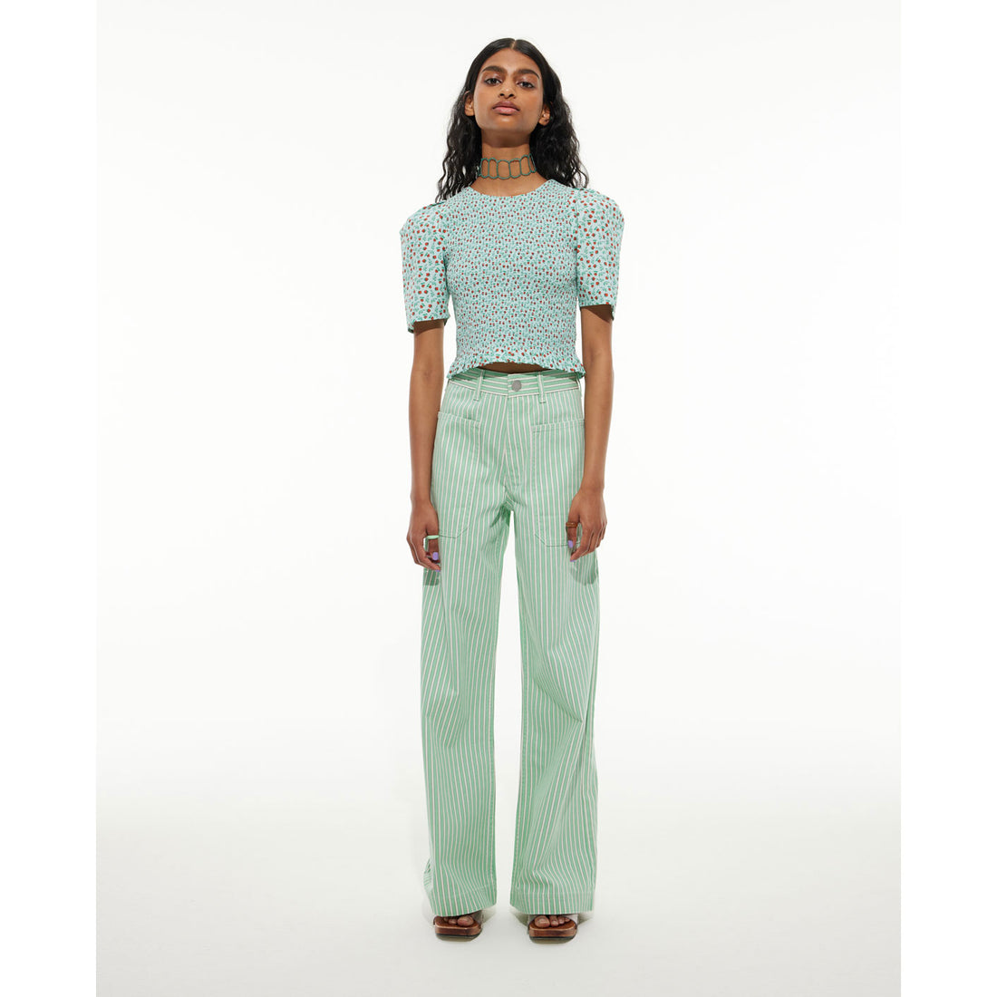 Les Coyotes De Paris Fruity Printed Poplin Smock Top