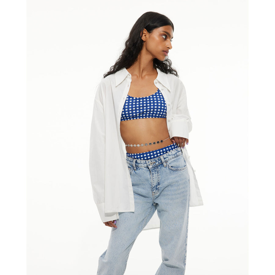 Les Coyotes De Paris White Crochet Patched Shirt