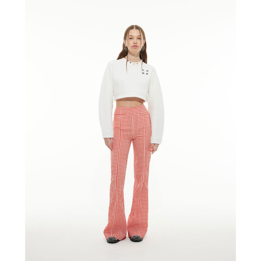 Les Coyotes De Paris Chalk White Cropped Logo Sweatshirt