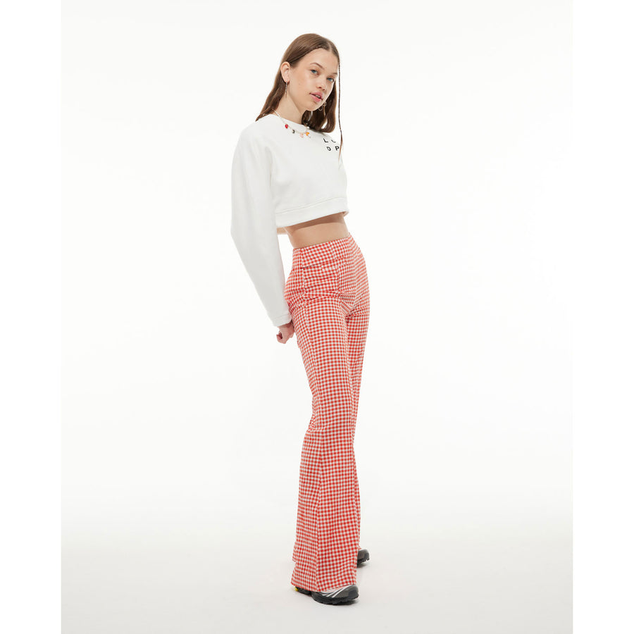 Les Coyotes De Paris Chalk White Cropped Logo Sweatshirt
