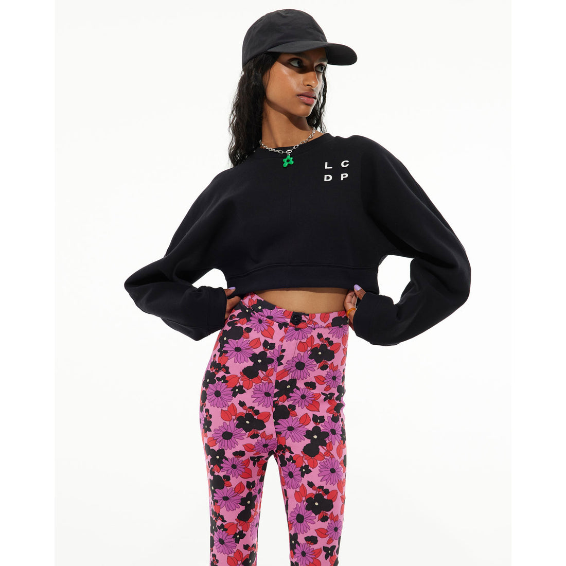 Les Coyotes De Paris Black Cropped Logo Sweatshirt