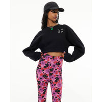 Les Coyotes De Paris Black Cropped Logo Sweatshirt