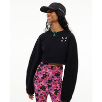 Les Coyotes De Paris Black Cropped Logo Sweatshirt