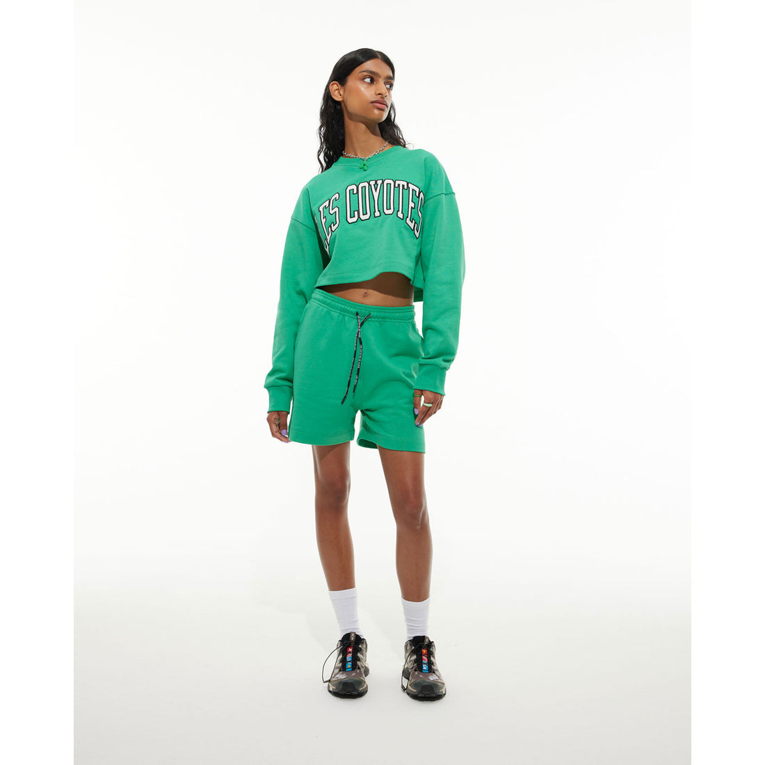 Les Coyotes De Paris Jade Large Logo Cropped Sweatshirt