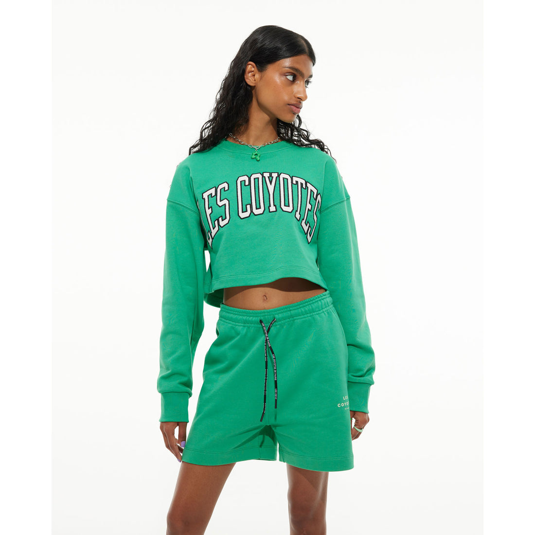 Les Coyotes De Paris Jade Large Logo Cropped Sweatshirt