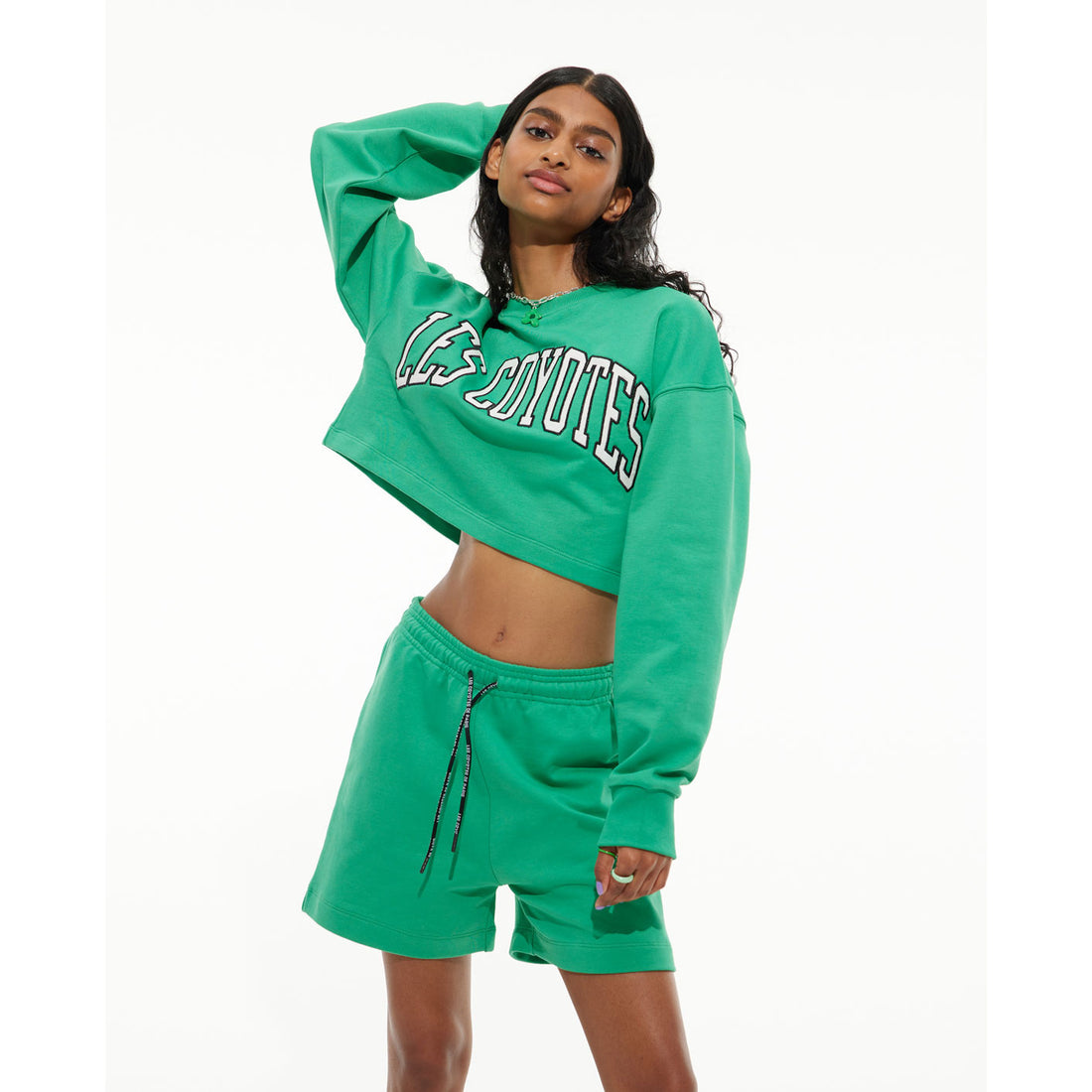Les Coyotes De Paris Jade Large Logo Cropped Sweatshirt