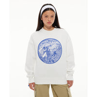Les Coyotes De Paris Chalk White Flower Power Sweatshirt