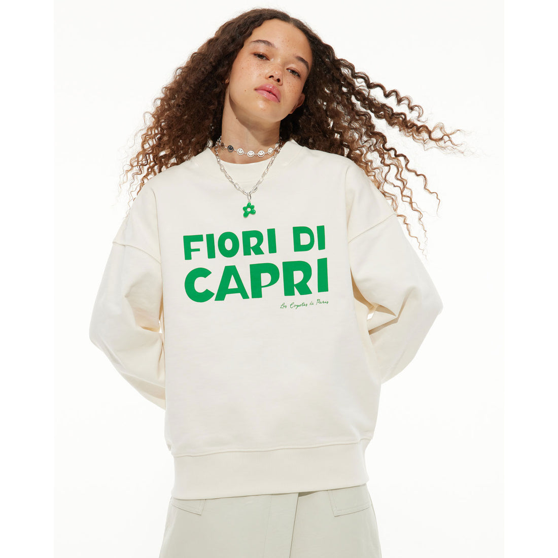 Les Coyotes De Paris Off White Fiori Sweatshirts
