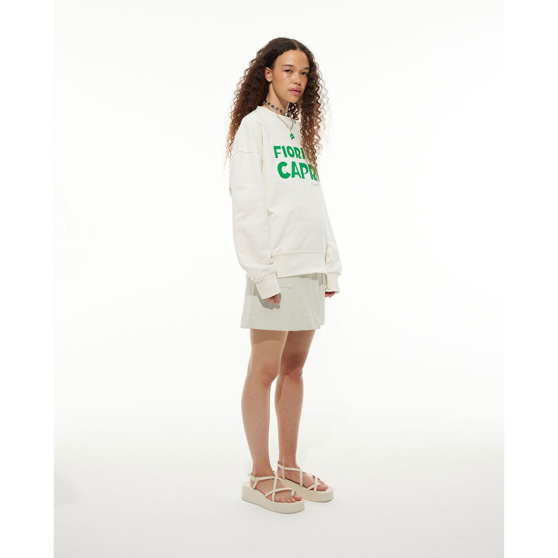 Les Coyotes De Paris Off White Fiori Sweatshirts