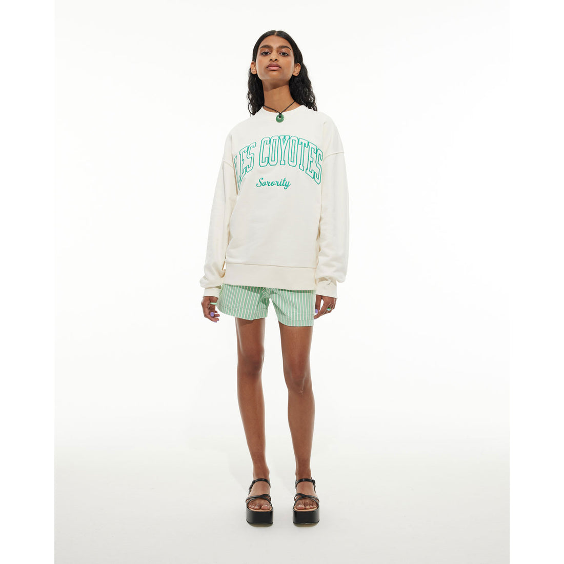 Les Coyotes De Paris Off White Large Logo Sweatshirt