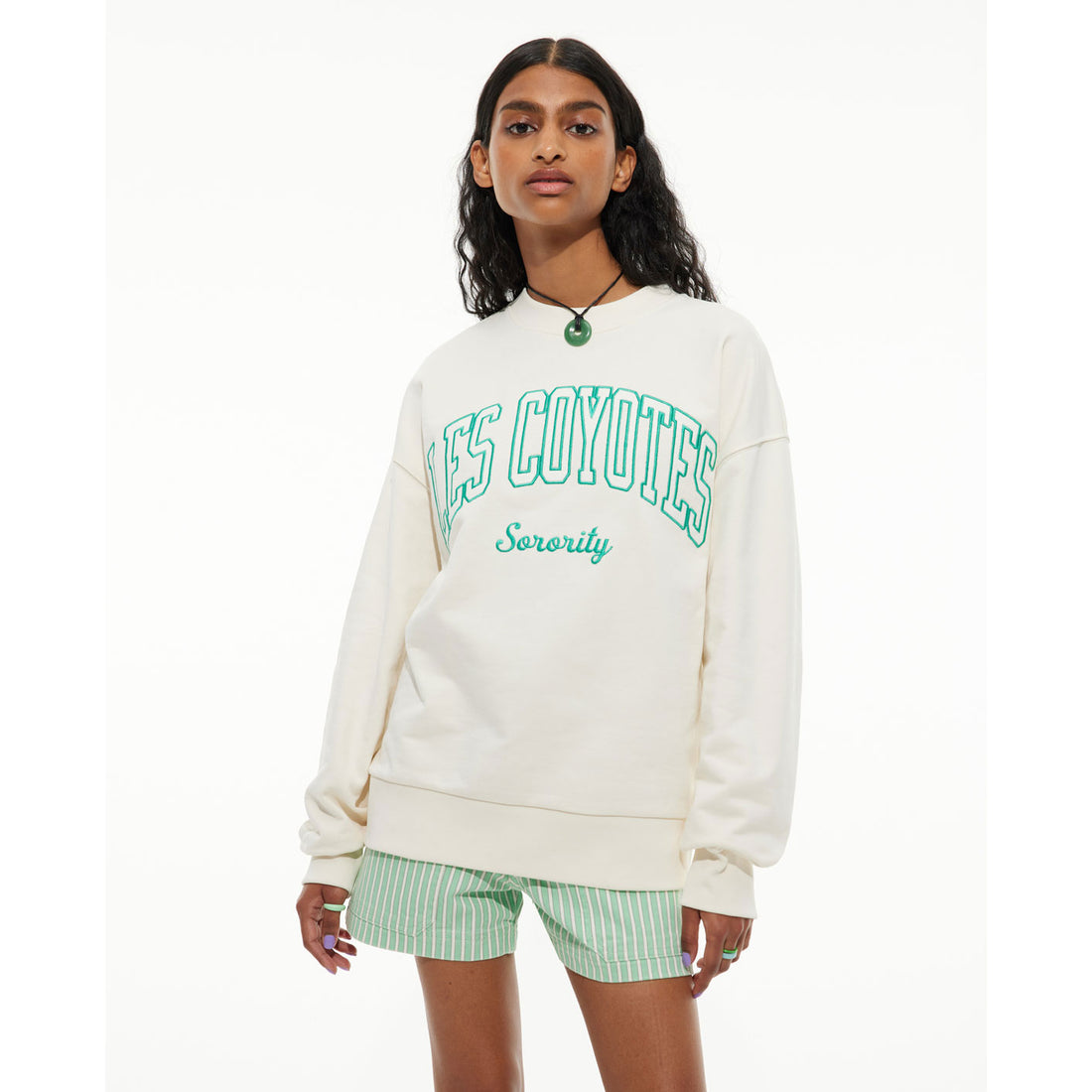Les Coyotes De Paris Off White Large Logo Sweatshirt