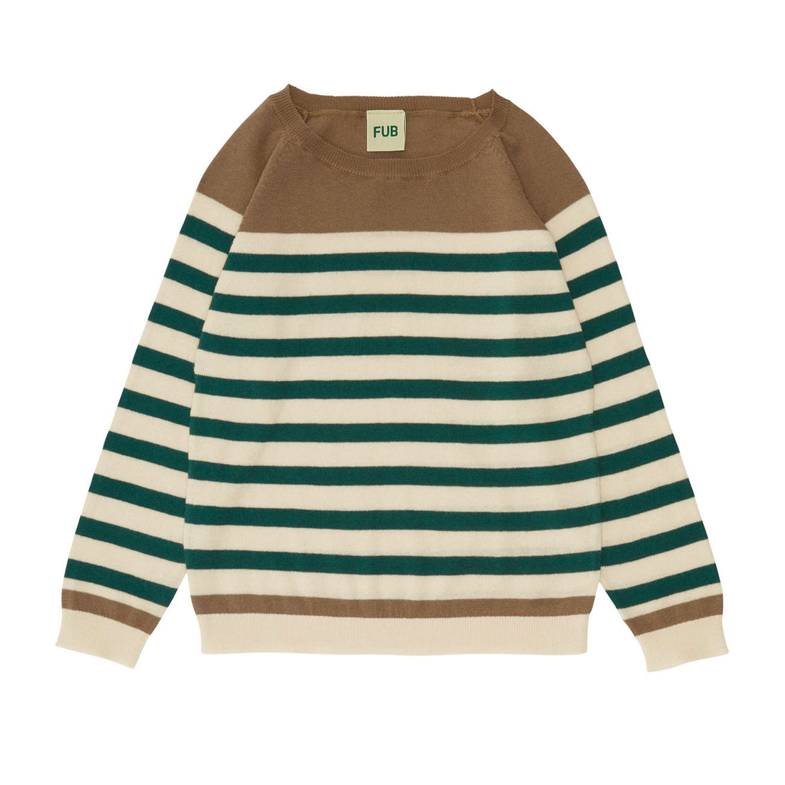 Fub Ecru/Deep Green Raglan Blouse