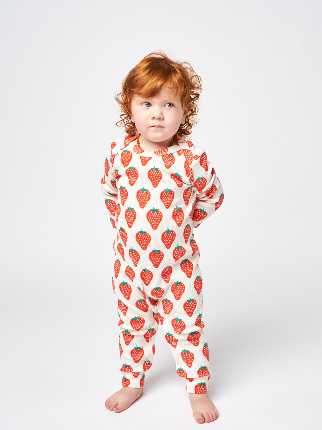 Bobo Choses Strawberry All Over Long Sleeve Overall