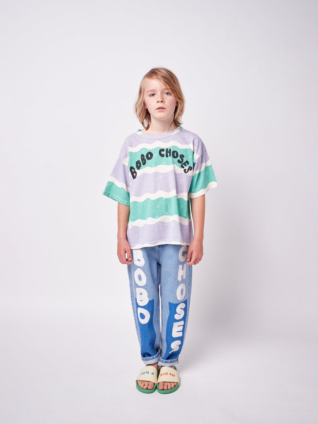Bobo Choses Waves All Over Short Sleeve T-Shirt