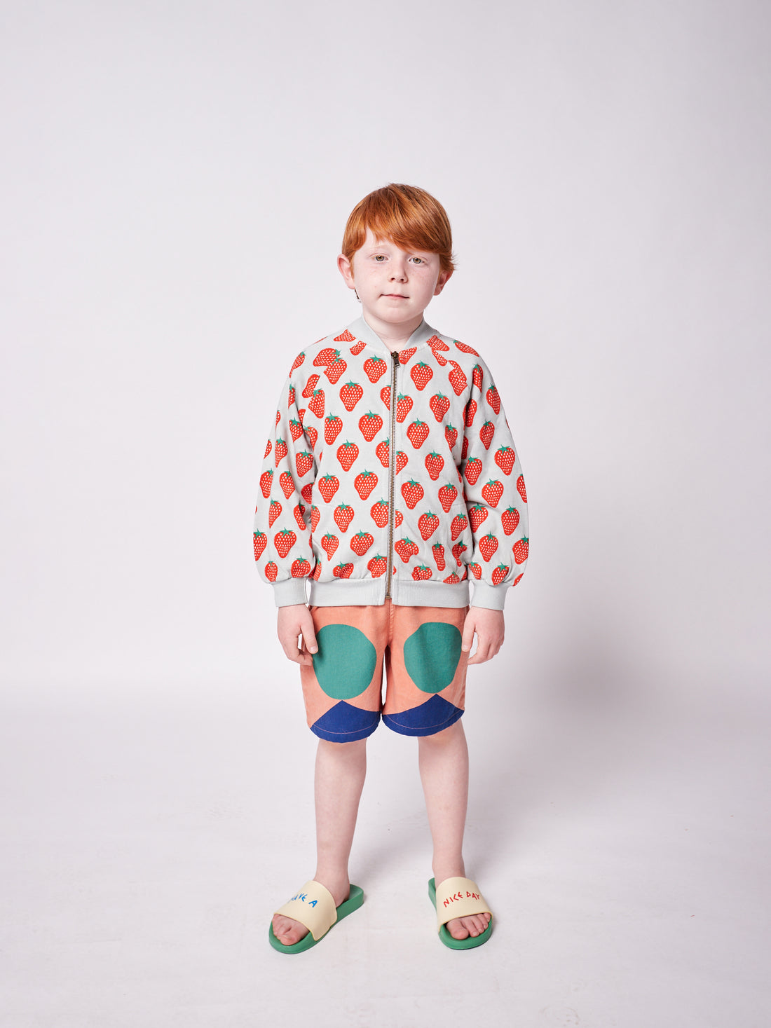 Bobo Choses Strawberry All Over Zipped Sweatshirt