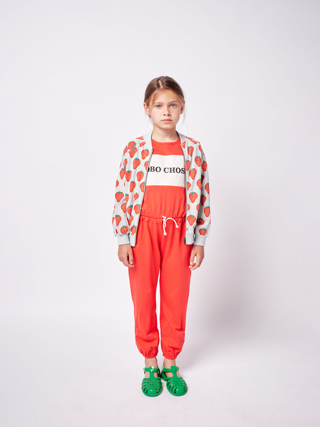 Bobo Choses Strawberry All Over Zipped Sweatshirt