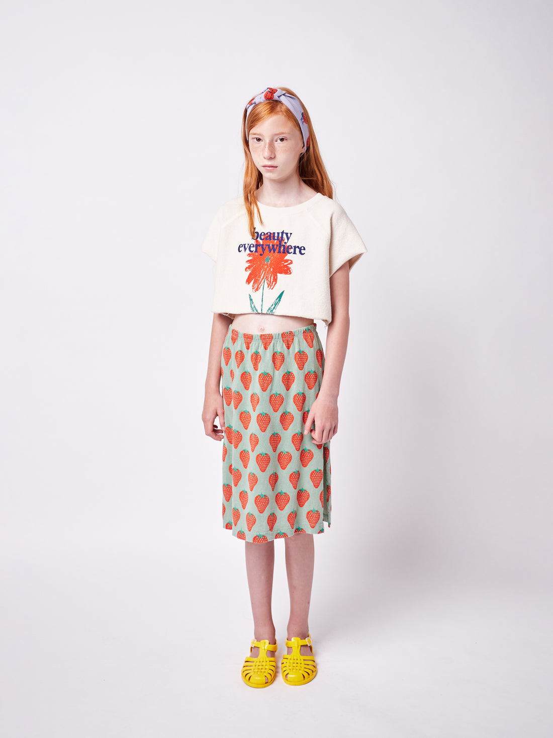 Bobo Choses Strawberry All Over Midi Skirt