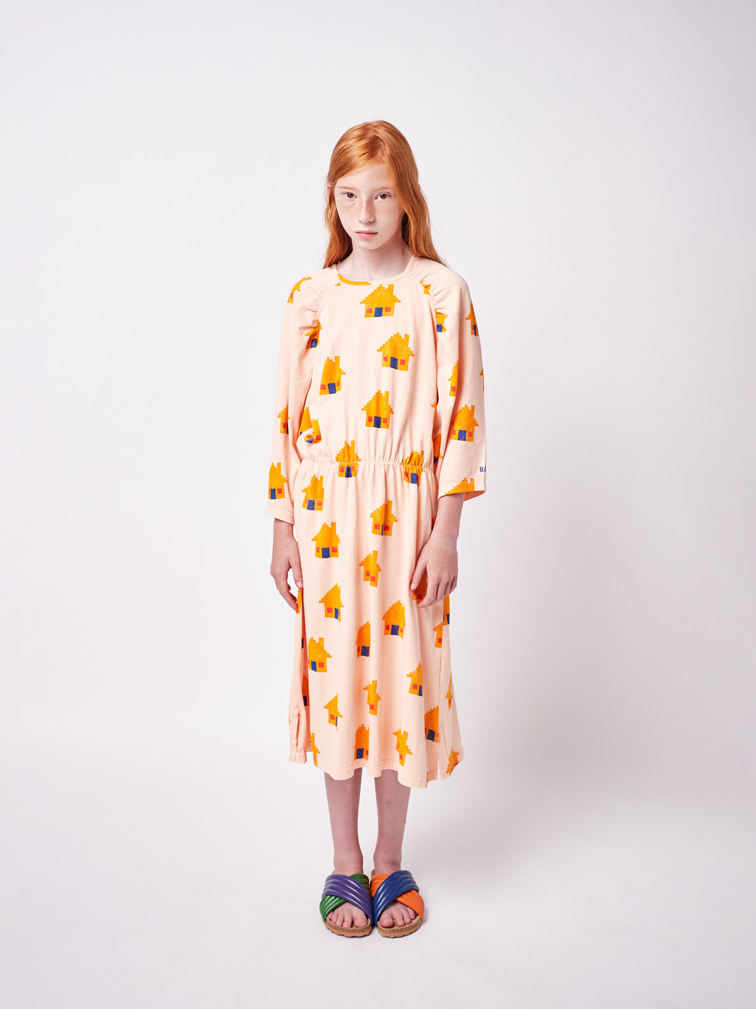 Bobo Choses Brick House All Over Long Sleeve Dress