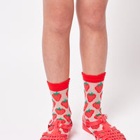 Bobo Choses Strawberry Transparent Short Socks