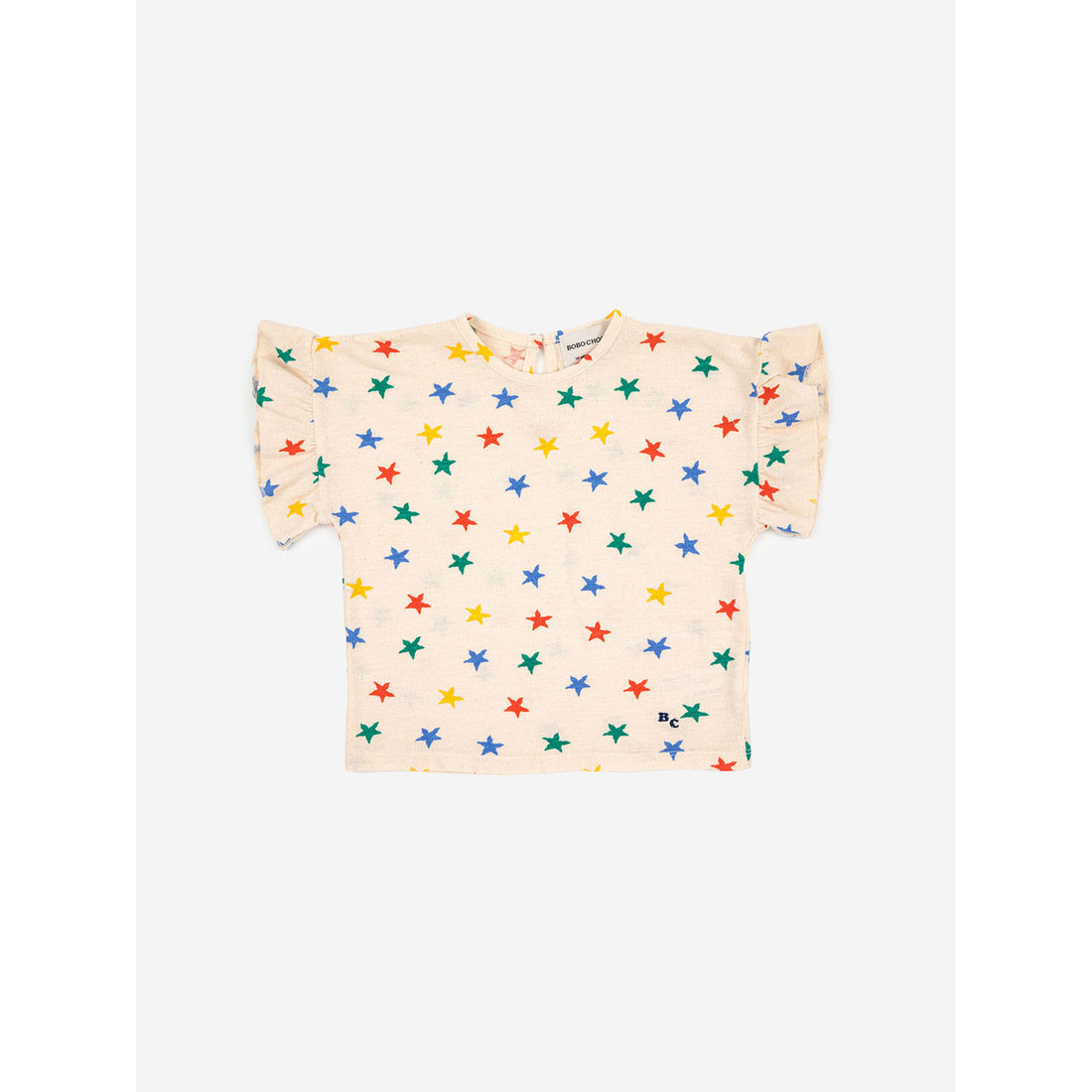 Bobo Choses Multicolor Stars All Over Ruffle T-Shirt