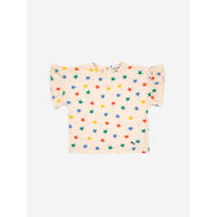 Bobo Choses Multicolor Stars All Over Ruffle T-Shirt