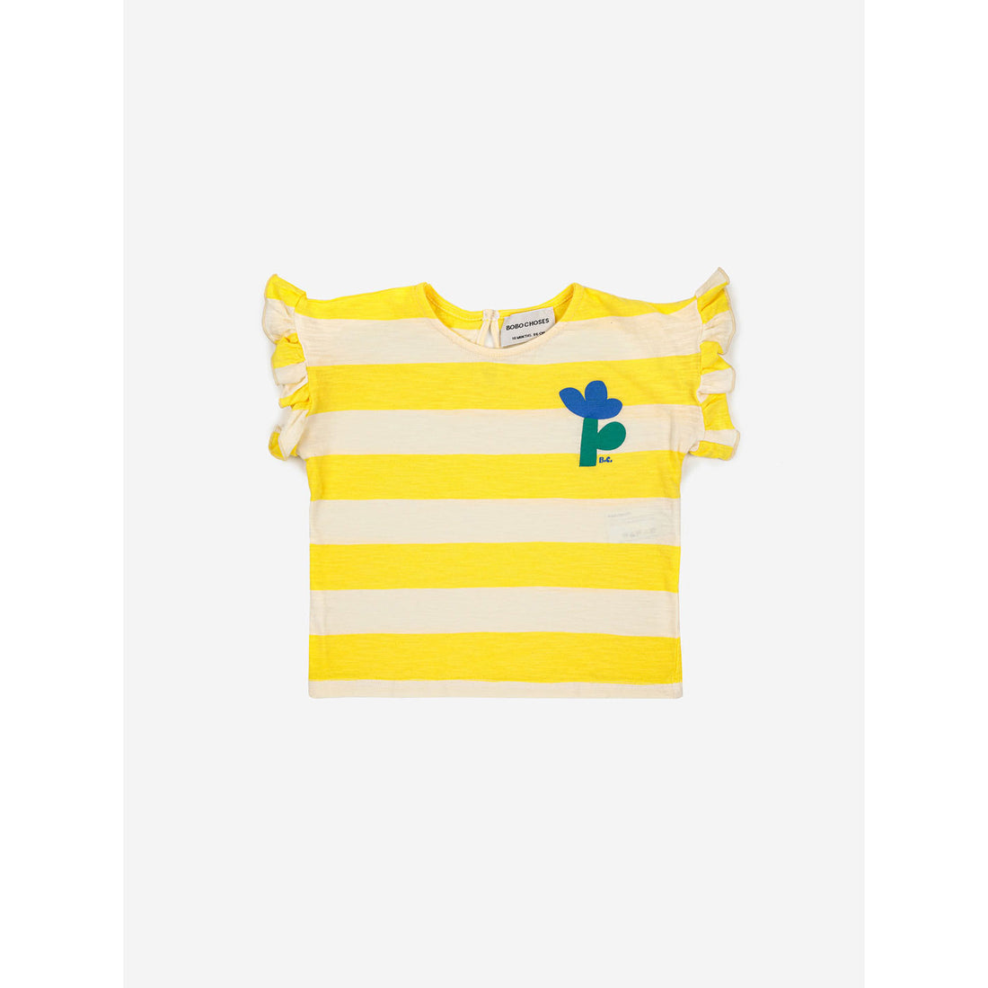 Bobo Choses Yellow Stripes Ruffle T-Shirt