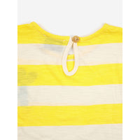 Bobo Choses Yellow Stripes Ruffle T-Shirt