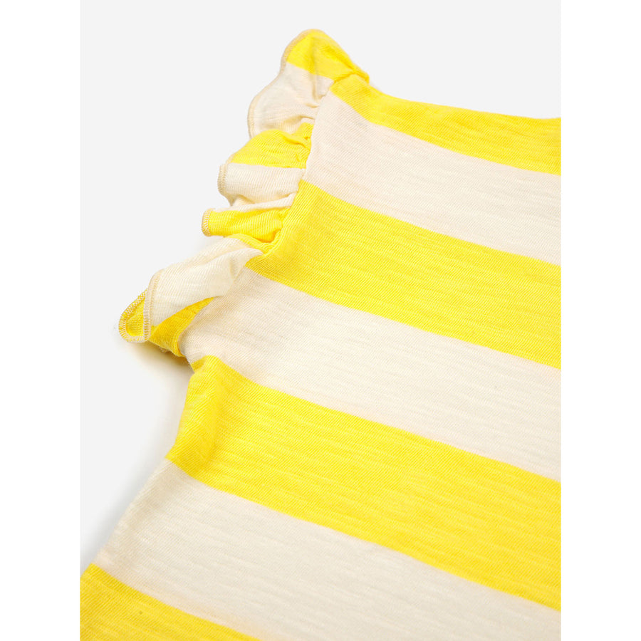 Bobo Choses Yellow Stripes Ruffle T-Shirt