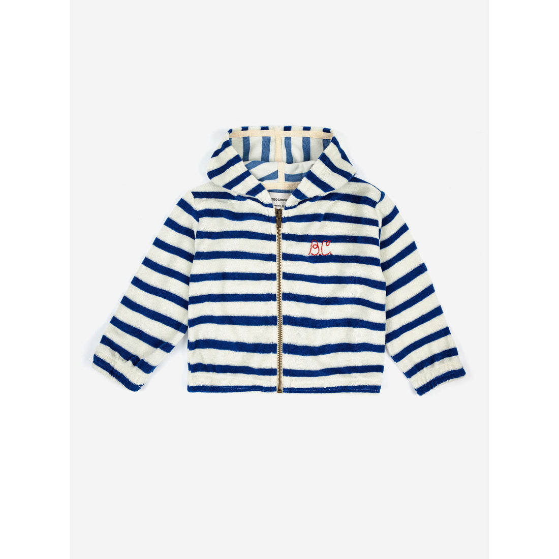 Bobo Choses Blue Stripes Terry Zipped Sweatshirt
