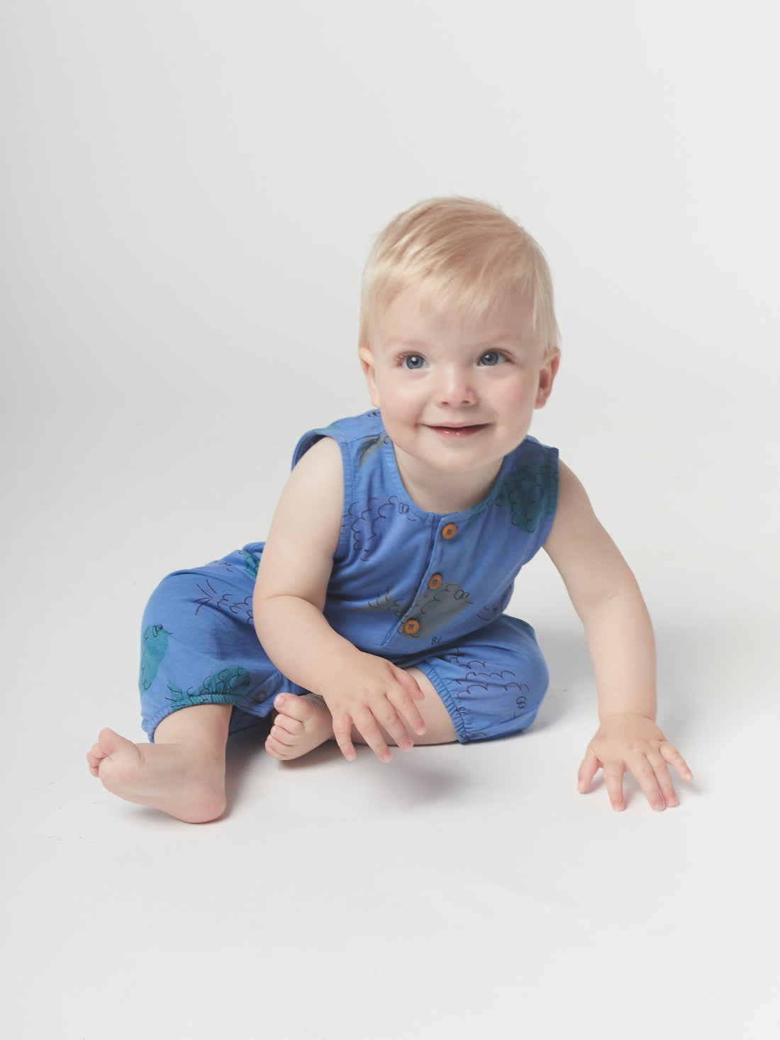 Bobo Choses Multicolor Fish All Over Playsuit
