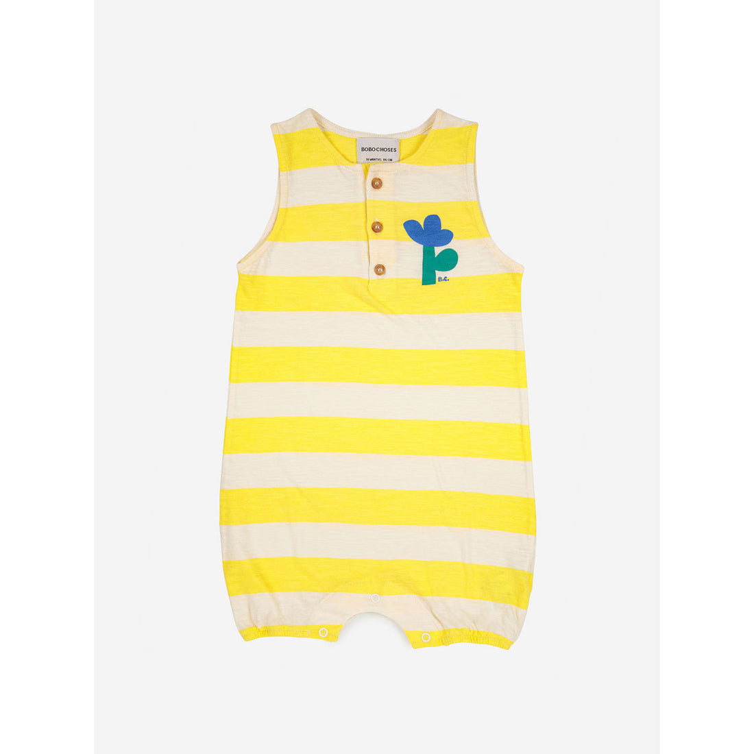 Bobo Choses Yellow Stripes Baby Playsuit