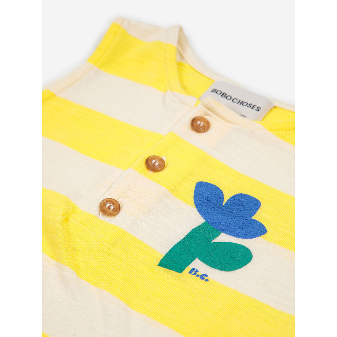 Bobo Choses Yellow Stripes Baby Playsuit