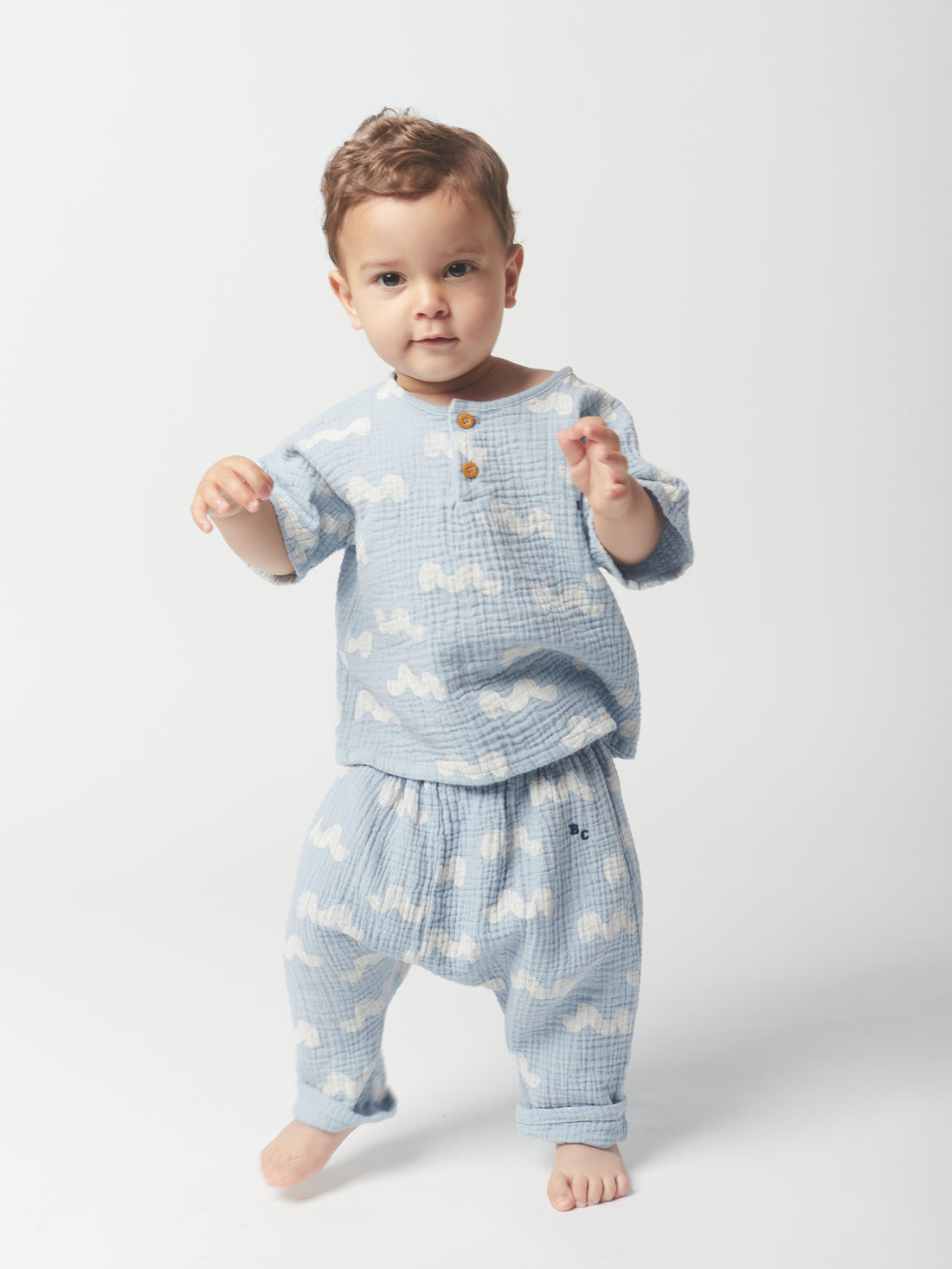 Bobo Choses Waves All Over Baggy Woven Trousers