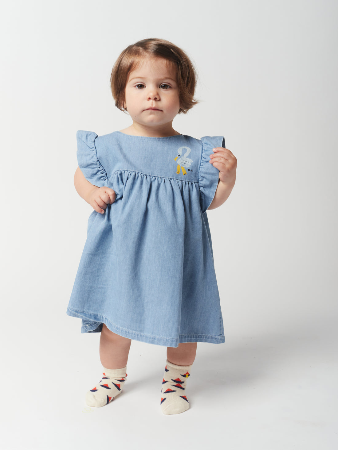 Bobo Choses Pelican Ruffle Woven Baby Dress