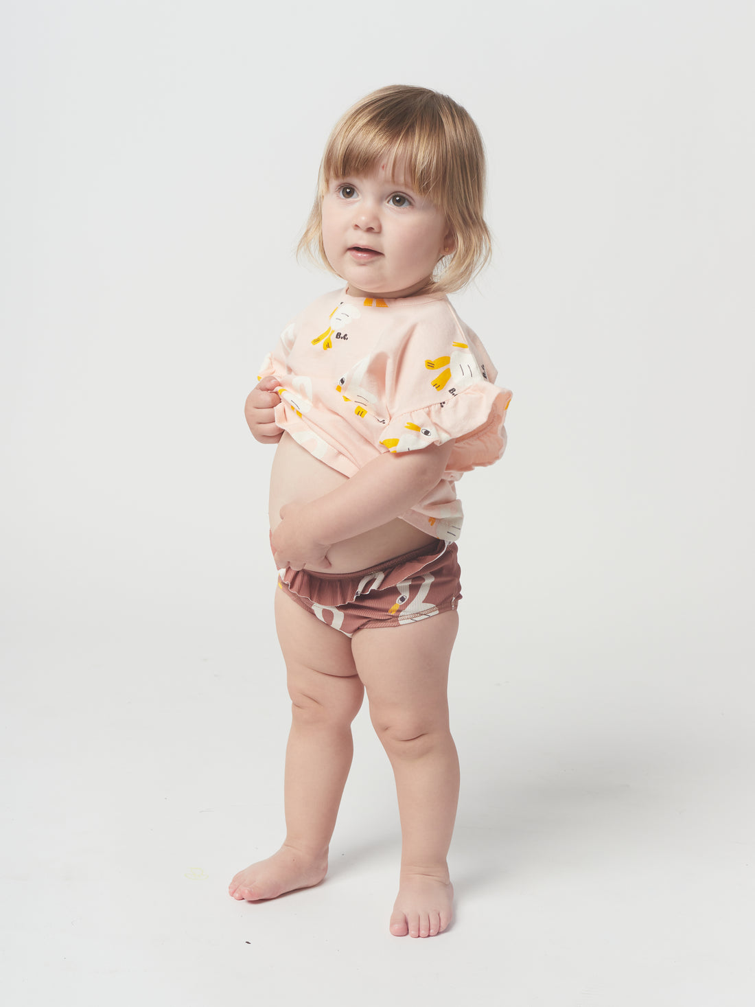 Bobo Choses Pelican All Over Swim Ruffle Culotte