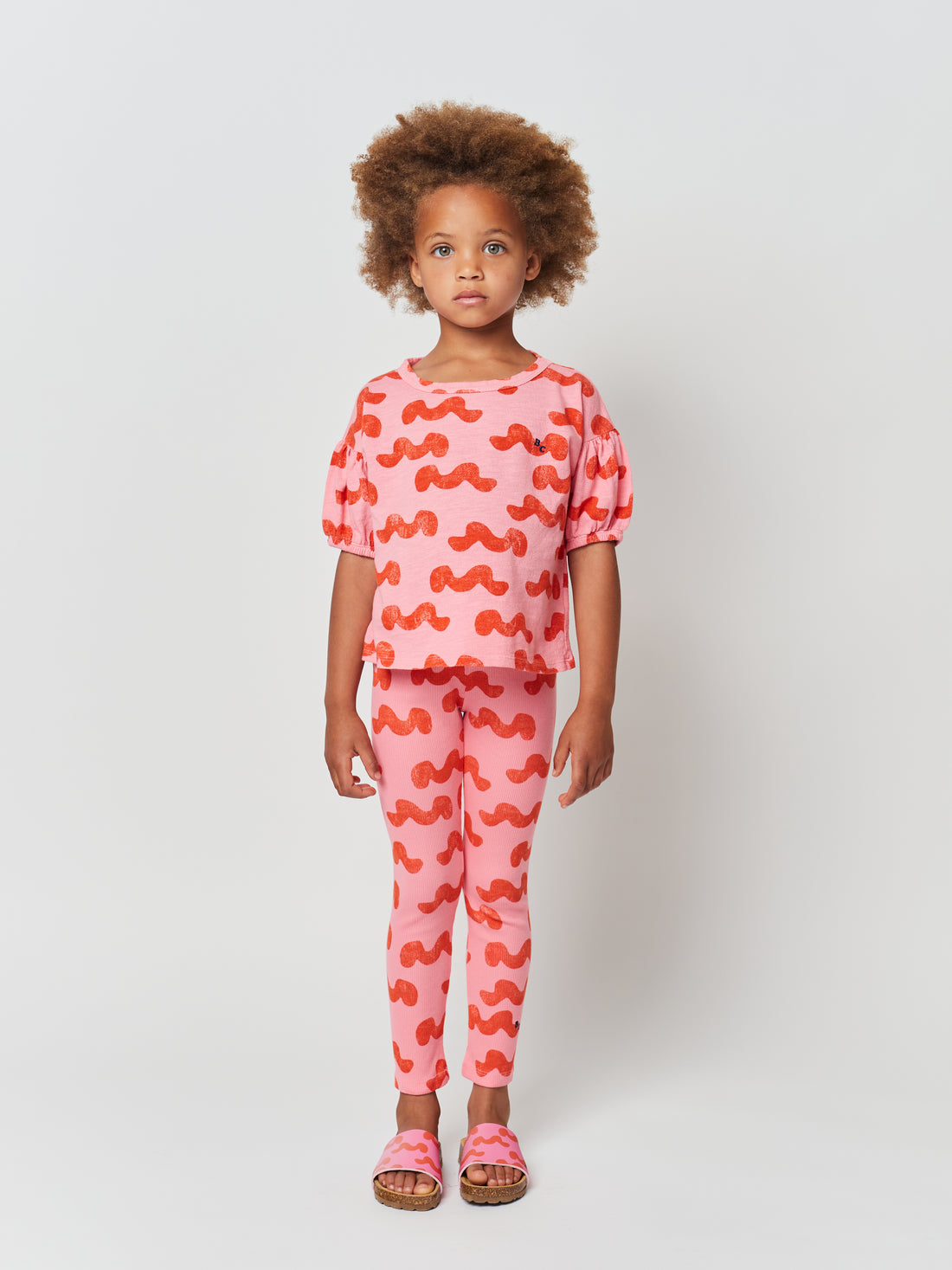 Bobo Choses Waves All Over Puffed Sleeve T-Shirt