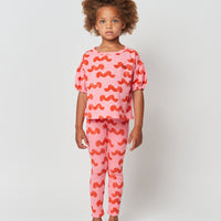 Bobo Choses Waves All Over Puffed Sleeve T-Shirt