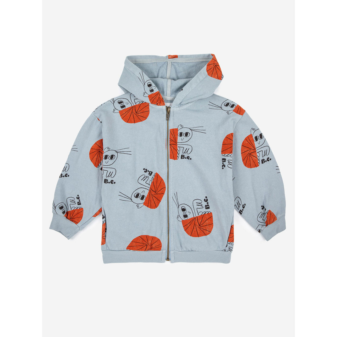 Bobo Choses Hermit Crab All Over Zipped Sweatshirt
