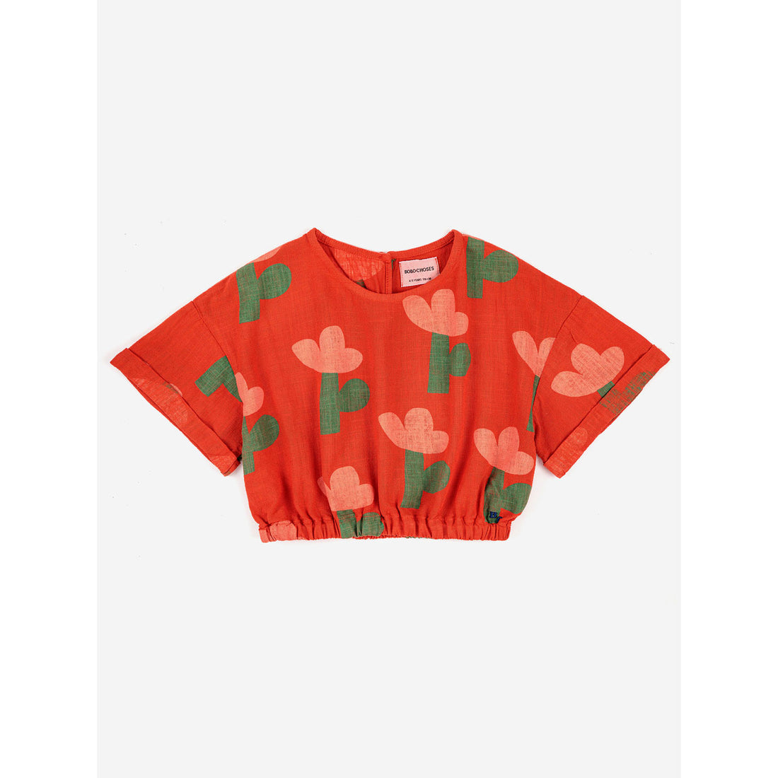Bobo Choses Sea Flower All Over Woven Ruffle Top