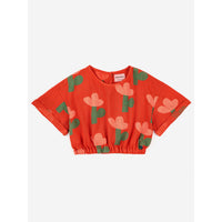 Bobo Choses Sea Flower All Over Woven Ruffle Top
